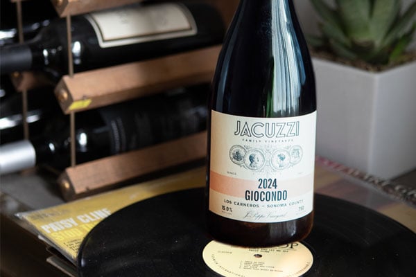 Jacuzzi wine with a record player