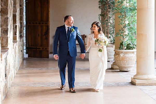 Wedding couple in piazza