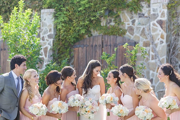 Jacuzzi vineyard vista wedding bride and bridesmaids